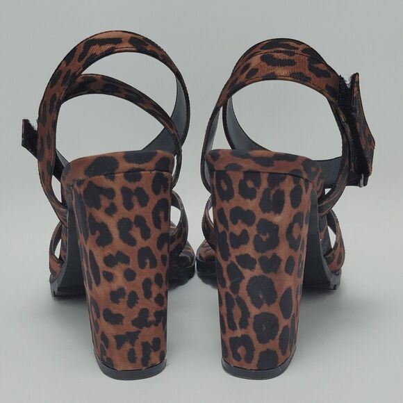 Jessica Simpson Kielne Animal Print Square Toe Ankle Strap Heel Sandals Size 9 - Picture 5 of 12